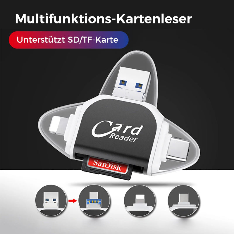 Vorverkauf>>4-in-1-Universal-SD-TF-Kartenleser mit mehreren Anschlüssen