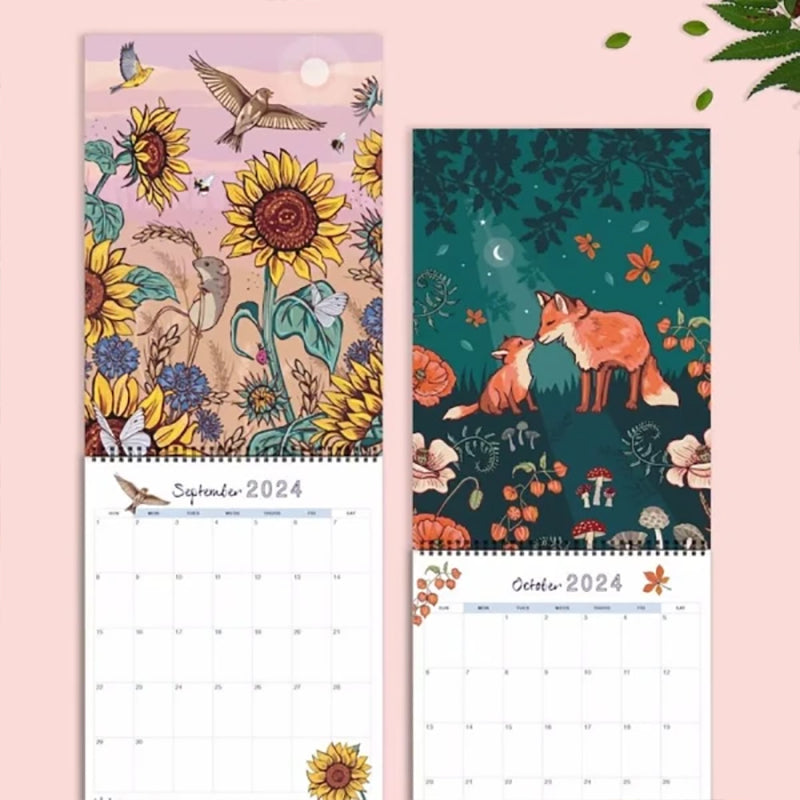 Wandkalender 2024 mit Natur- und Wildtierkunst