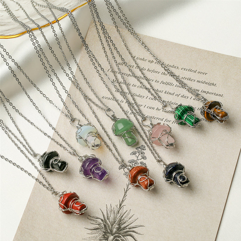 Pilzanhänger aus Naturkristall