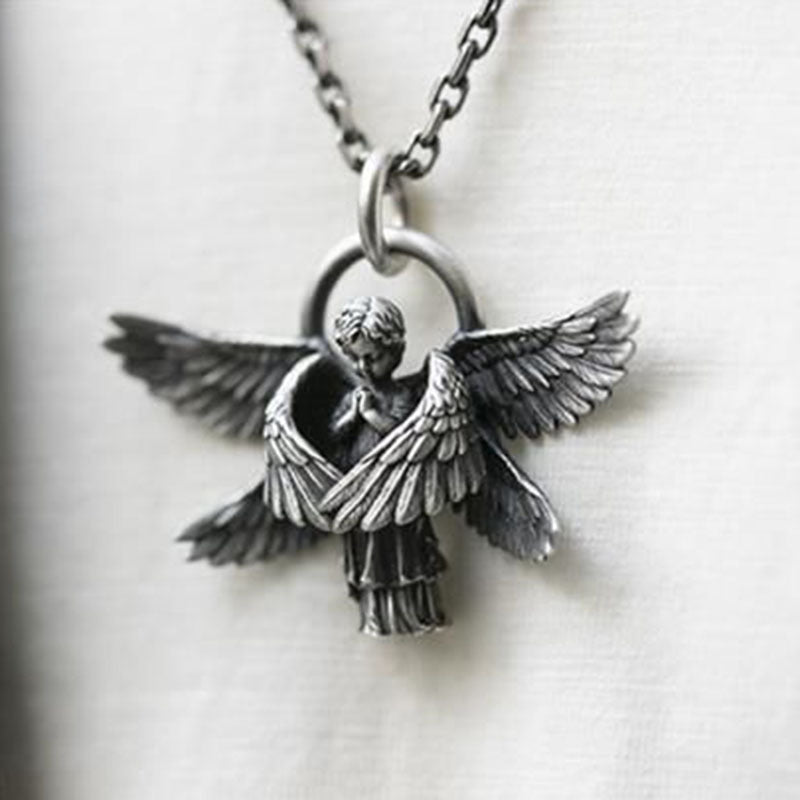 Engelsflügel-Amulett-Anhänger-Halskette