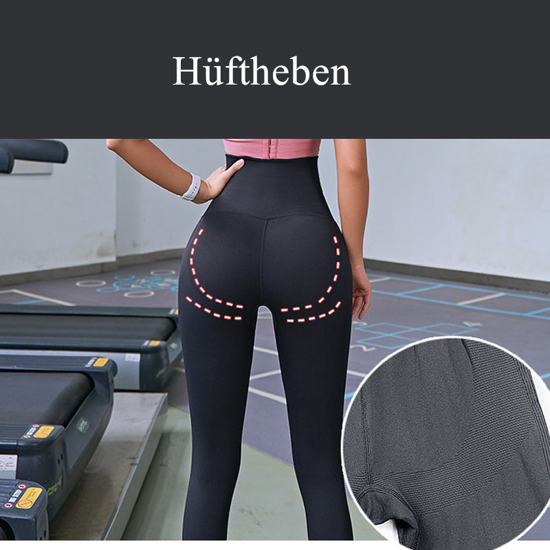 Weibliche hohe Taillen-elastische Yoga-Leggings