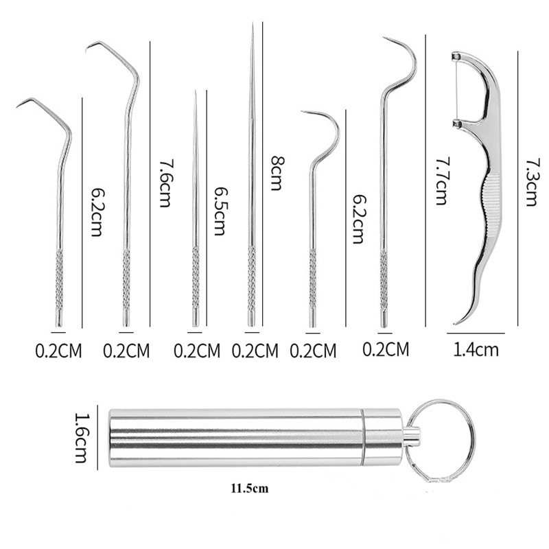 Zahnstocher-Set aus Edelstahl (7 Stk)