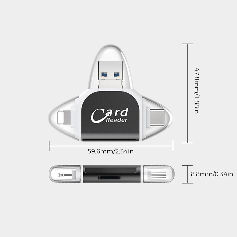 Vorverkauf>>4-in-1-Universal-SD-TF-Kartenleser mit mehreren Anschlüssen