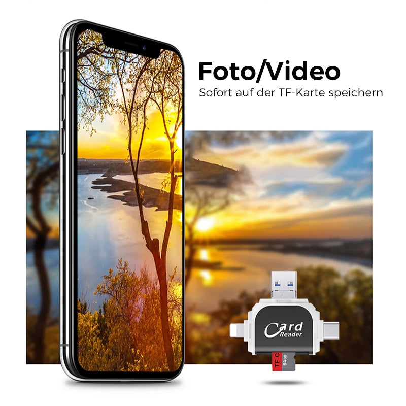 Vorverkauf>>4-in-1-Universal-SD-TF-Kartenleser mit mehreren Anschlüssen