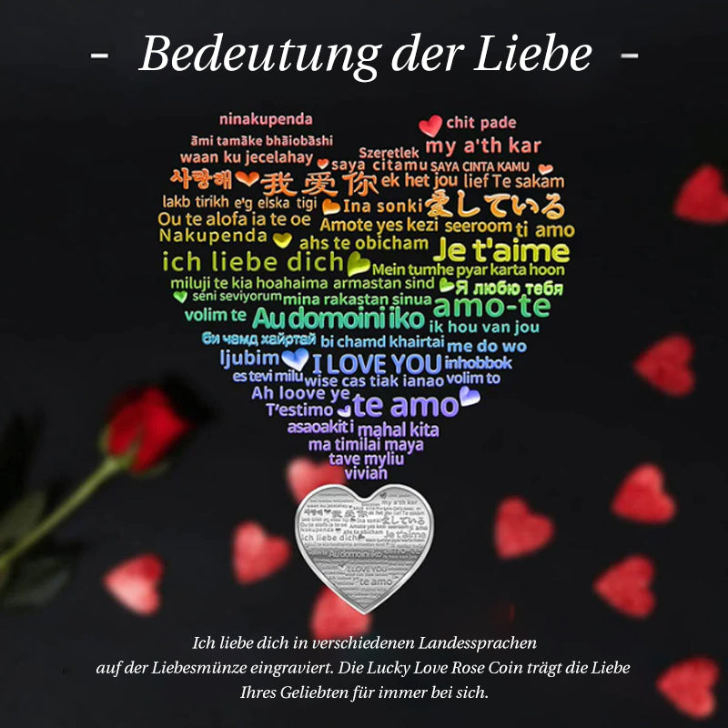 Schöne Herzliebesmünze mit Rosen