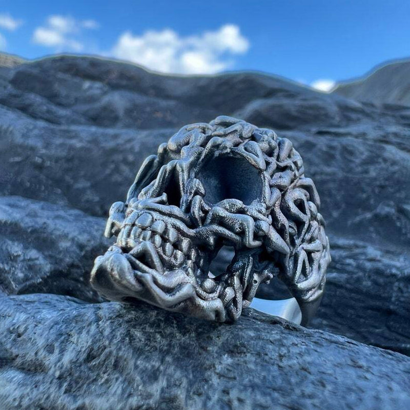 Gotischer Totenschädel Ring