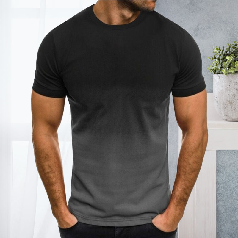 T-Shirt mit Rundhalsausschnitt und 3D-Farbverlauf