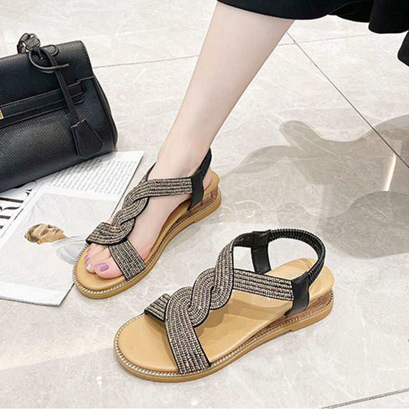 Rutschfeste weiche Sohle Strasssteinen Schuhe