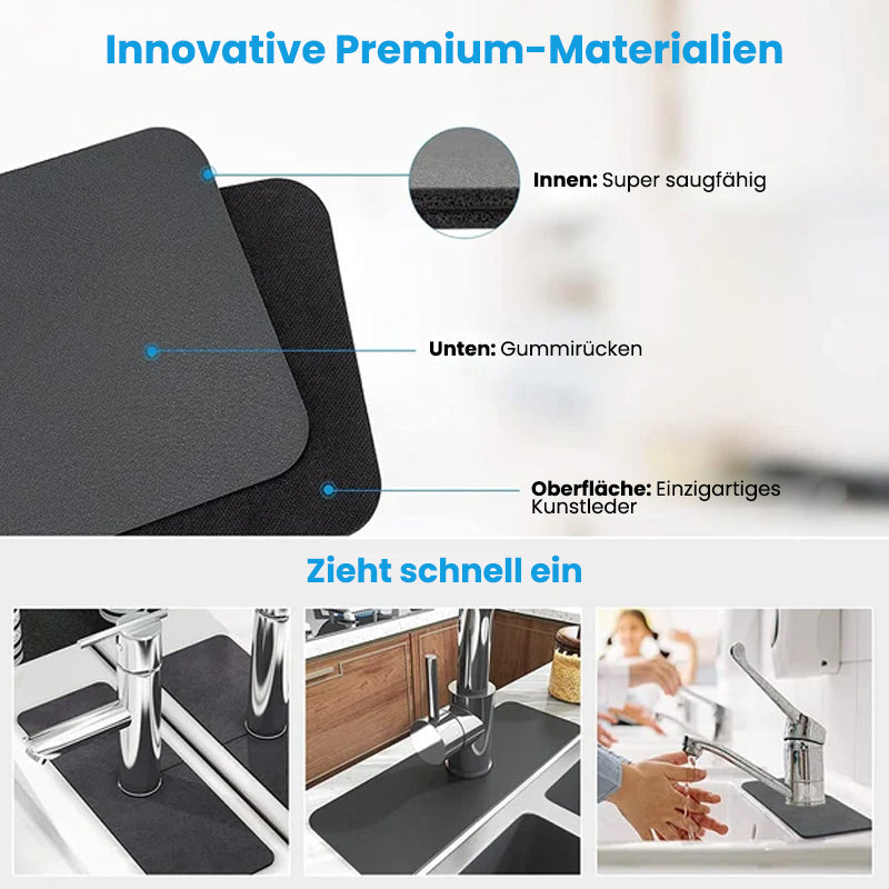 Absorbierende Matte für Wasserhähne aus Kieselgur