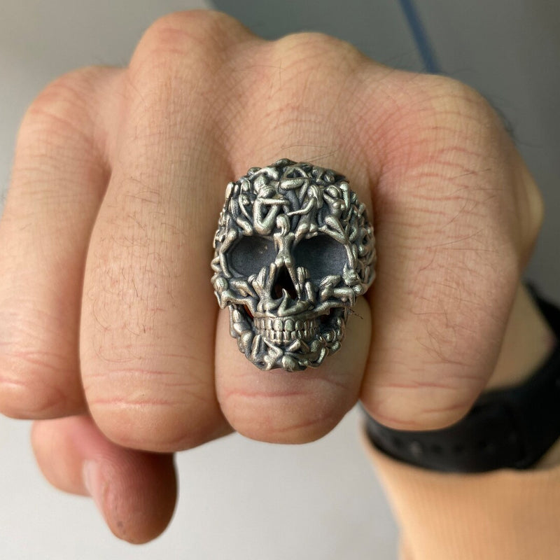 Gotischer Totenschädel Ring