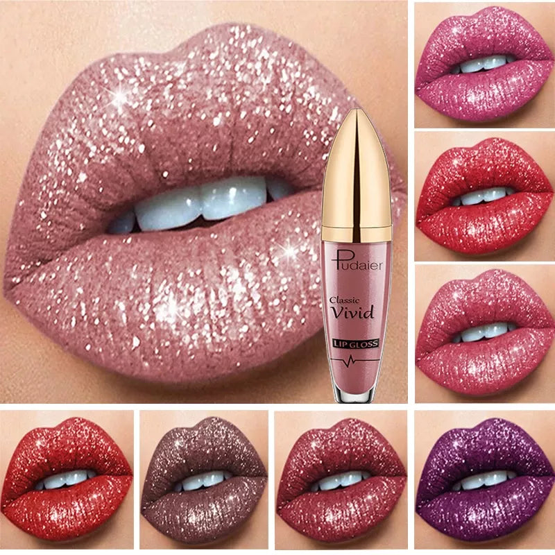 18 Farben Diamant glänzender langanhaltender Lippenstift