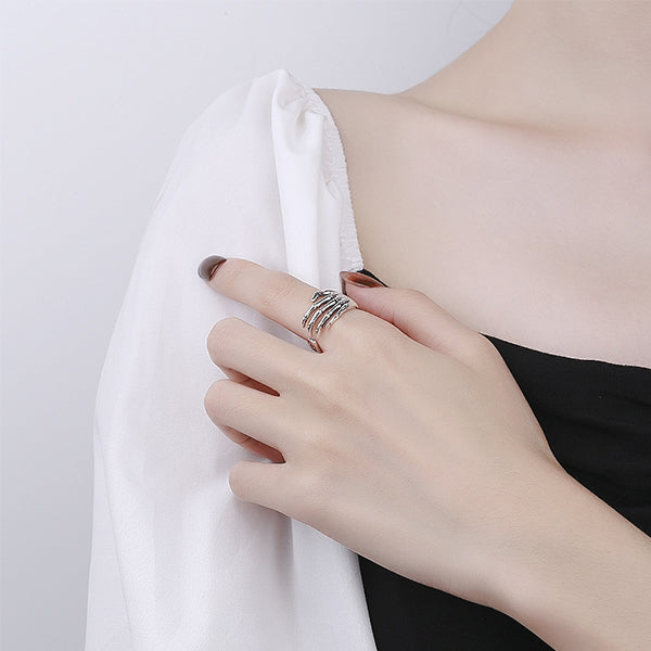 Verstellbare Skeletthand Ring