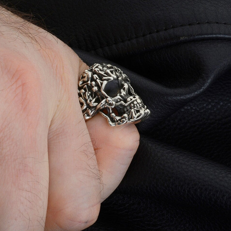 Gotischer Totenschädel Ring