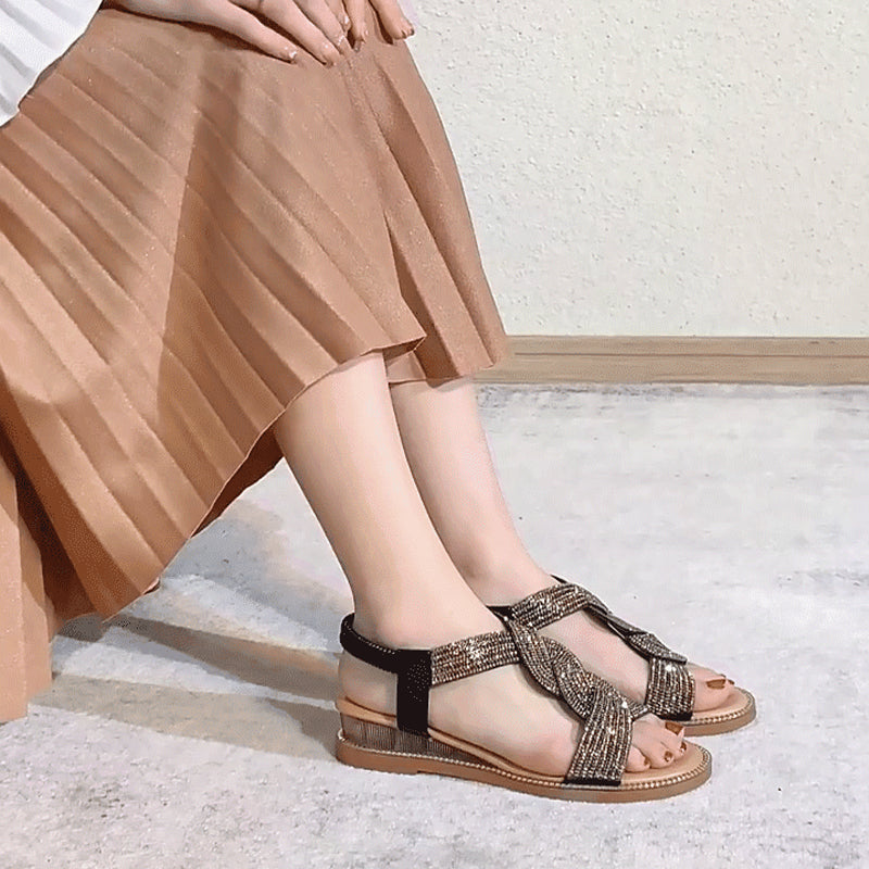Rutschfeste weiche Sohle Strasssteinen Schuhe