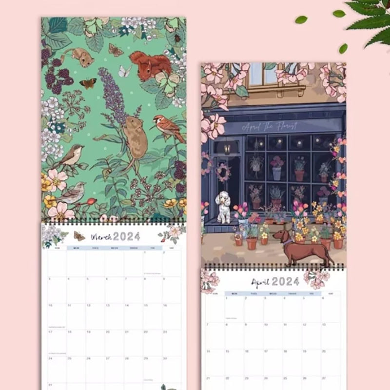 Wandkalender 2024 mit Natur- und Wildtierkunst