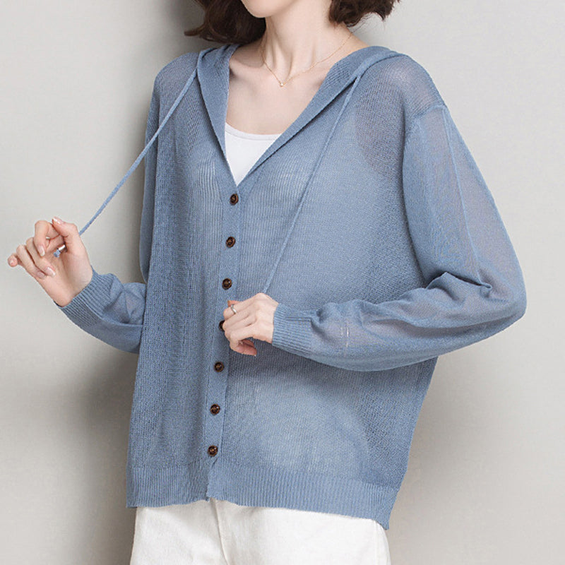Eisseide Gestrickter Cardigan