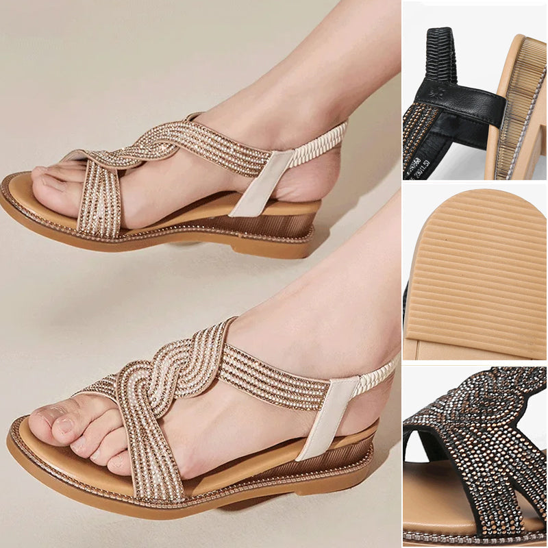 Rutschfeste weiche Sohle Strasssteinen Schuhe
