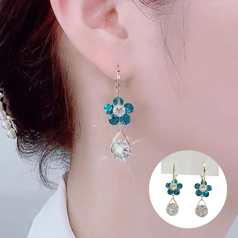 Mode Blumen Kristall Ohrringe