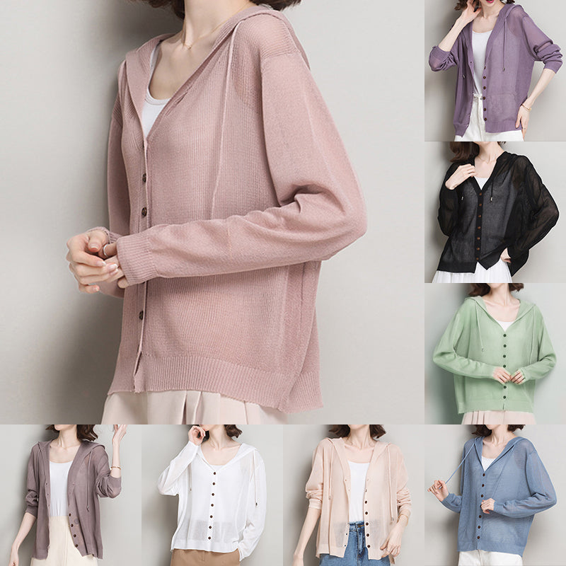 Eisseide Gestrickter Cardigan