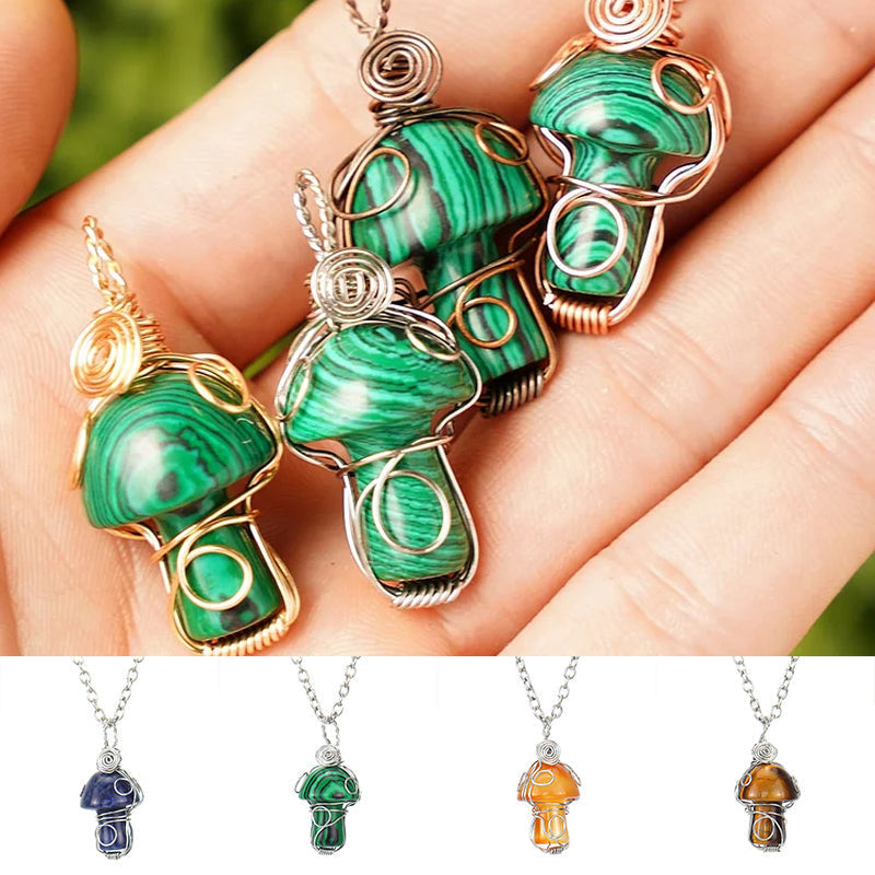 Pilzanhänger aus Naturkristall